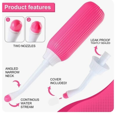 Bidet Portatile Post Parto 550ml - Con Ugello 60&deg; Per Igiene Intima E Dolore Perineale