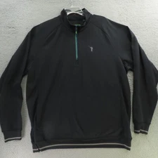 William Murray Pullover Mens 3XL Black Long Sleeve Golf Quarter Zip Stretch
