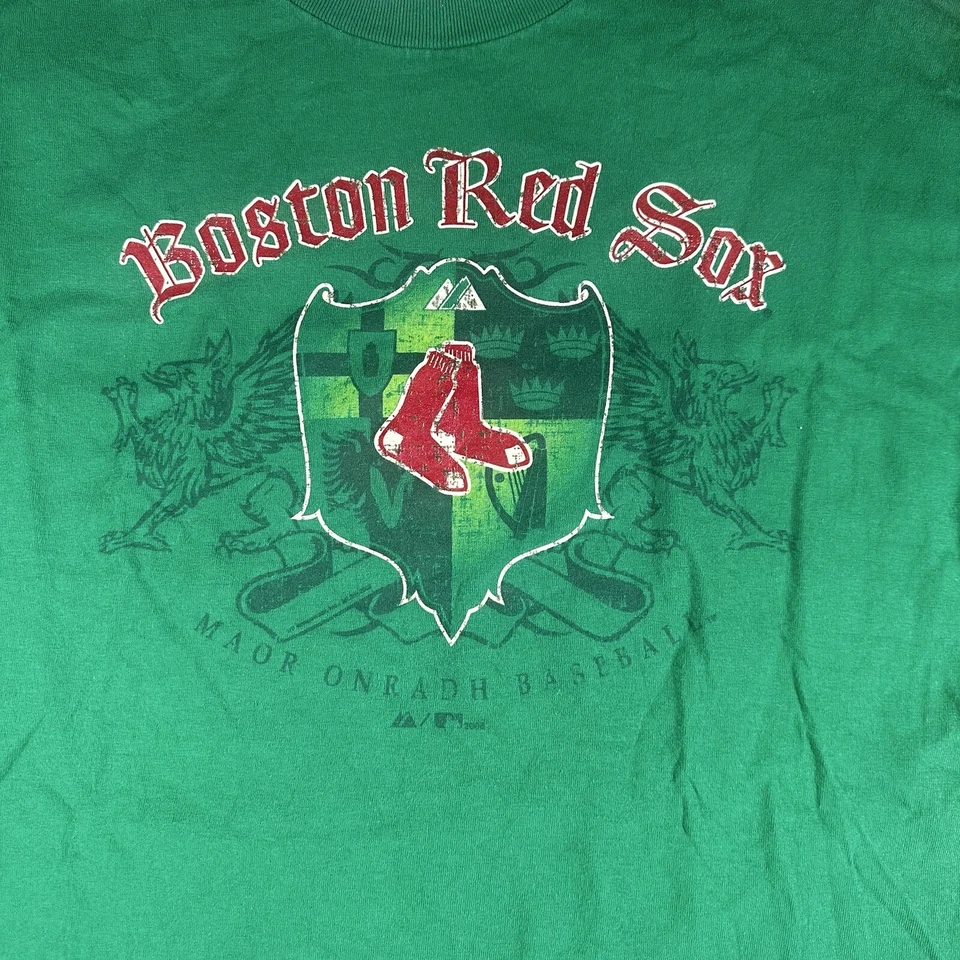 Camiseta de béisbol Majestic Boston Red Sox adulto grande verde MLB Y2K 2000 Foto 2 de 4