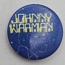 Vintage Johnny Warman Rock Music Badge c1980s 25mm Diameter 