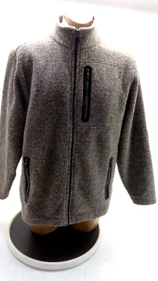 Chaqueta De Suéter De Forro Polar Marrón Jaspeado Grande Para Hombre Orvis - Imagen 1 de 4
