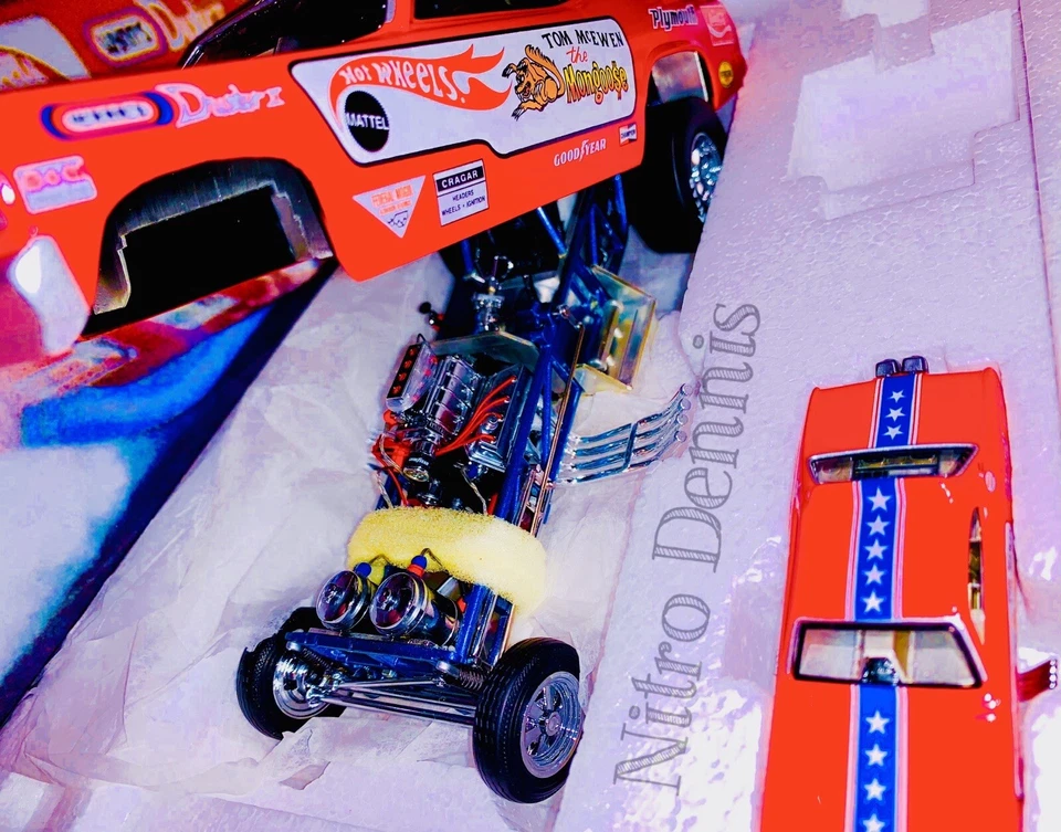 NHRA 1:24 Diecast MONGOOSE Tom McEwen NITRO Divertido Coche Hot Wheels 1:64 “Raro” Foto 3 de 4