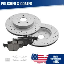 Rear Drilled Disc Brake Rotors+Ceramic Pads Kit for Subaru Outback Legacy WRX