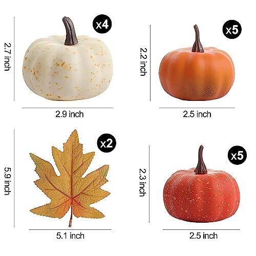 16PCS Realistic Mini Pumpkin Decor,Fall Decor with 16 Pcs Fall Color Set - Bild 5 von 7