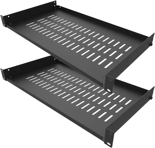 Jingchengmei 2 Pack of 1U Disassembled Vented Cantilever Server Rack Mount Shelf