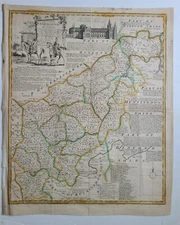 1764 ACCURATE MAP OF THE COUNTY OF NORTHAMPTON antique 17.5 x 21.5" 18th CENTURY