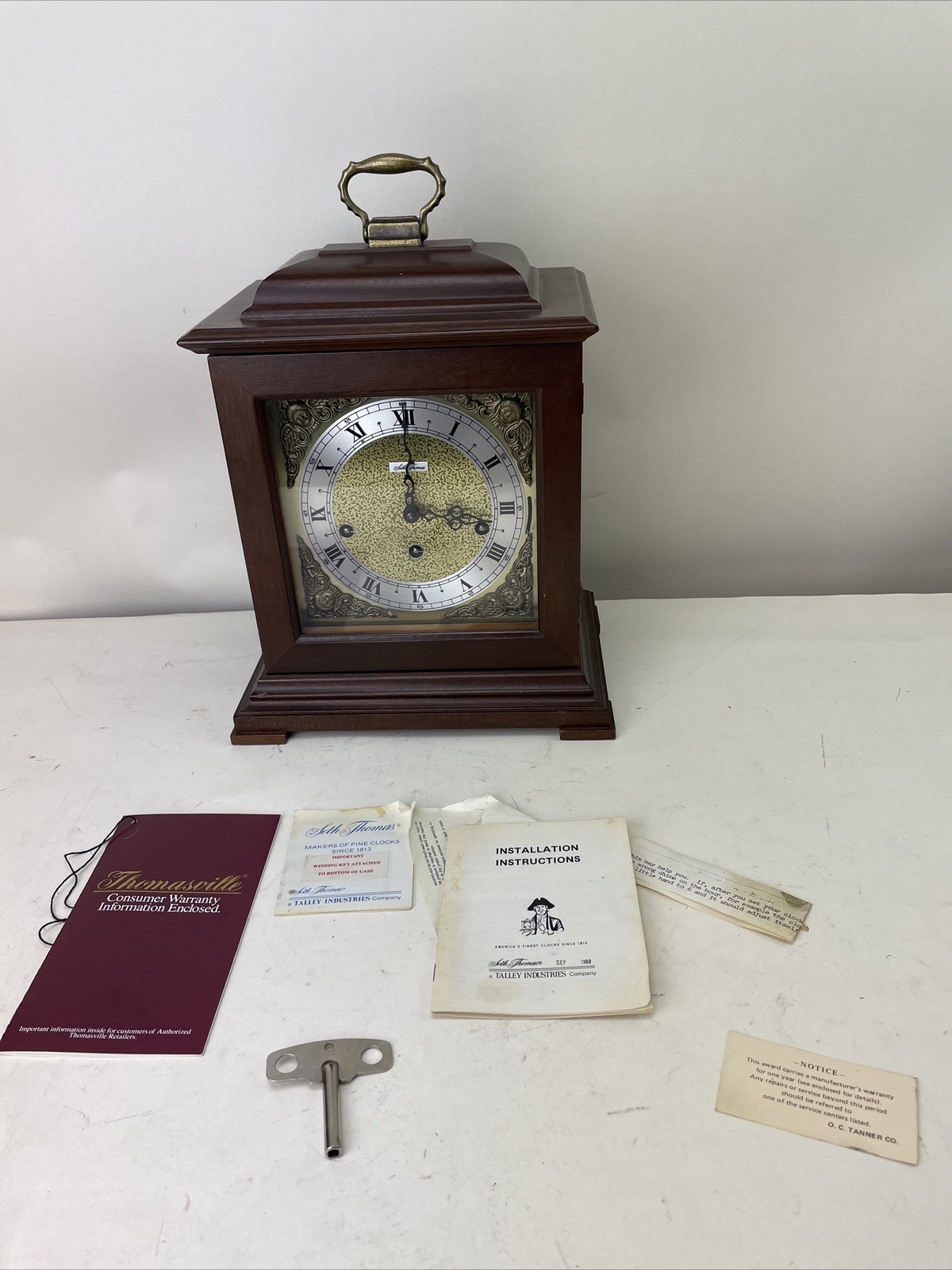 Seth Thomas 8Day Legacy3W 1314000 Mantel Table Clock Westminster