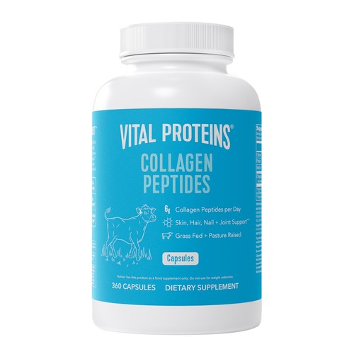 Versatile Collagen Capsules 360 Count Grass Fed Hydrolyzed Bovine Peptides