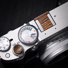 Wood Shutter Release Button +Hot Shoe Cover Cap Kit For Fujifilm X-T50 X100V XT5