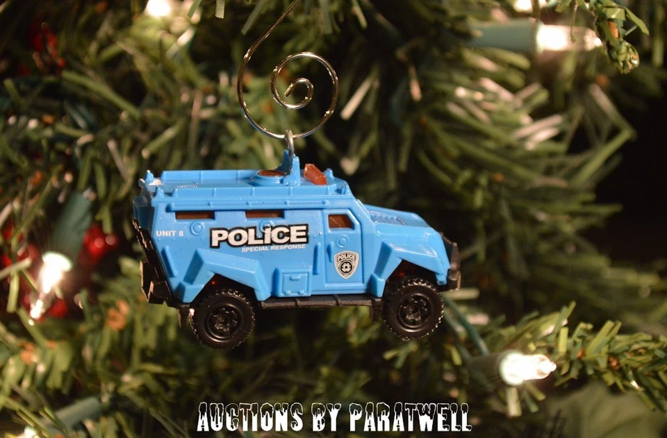 Police SWAT Unit Truck Special Forces1/64 Scale Custom Christmas Ornament Adorno - Image 3 of 4