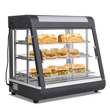 3-Tier Commercial Food Warmer Display Countertop Pizza Heated Cabinet Case 1200W