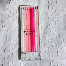 Meri Meri Pink Glitter Candles (Pack of 24)