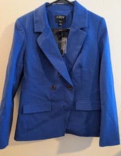 J Crew Devon Women's Blazer Bi-Stretch Cotton Blue Size 4 NWT