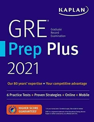 GRE Prep Plus 2021 - Paperback, by Kaplan Test Prep - Very Good f