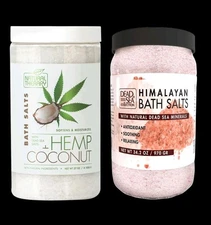 《NEW》Lots of (2) Hemp Coconut & Himalayan Natural Bath Salts
