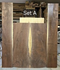 (2) Set posteriore e laterale chitarra acustica da salotto in legno di noce nero figurato