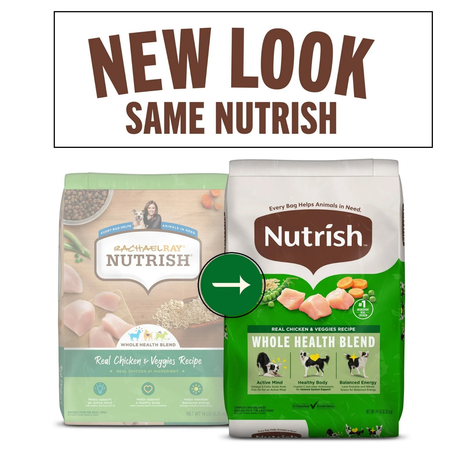Rachael Ray Nutrish Whole Health Blend Dry Dog Food, Real Chicken & Veggies Reci