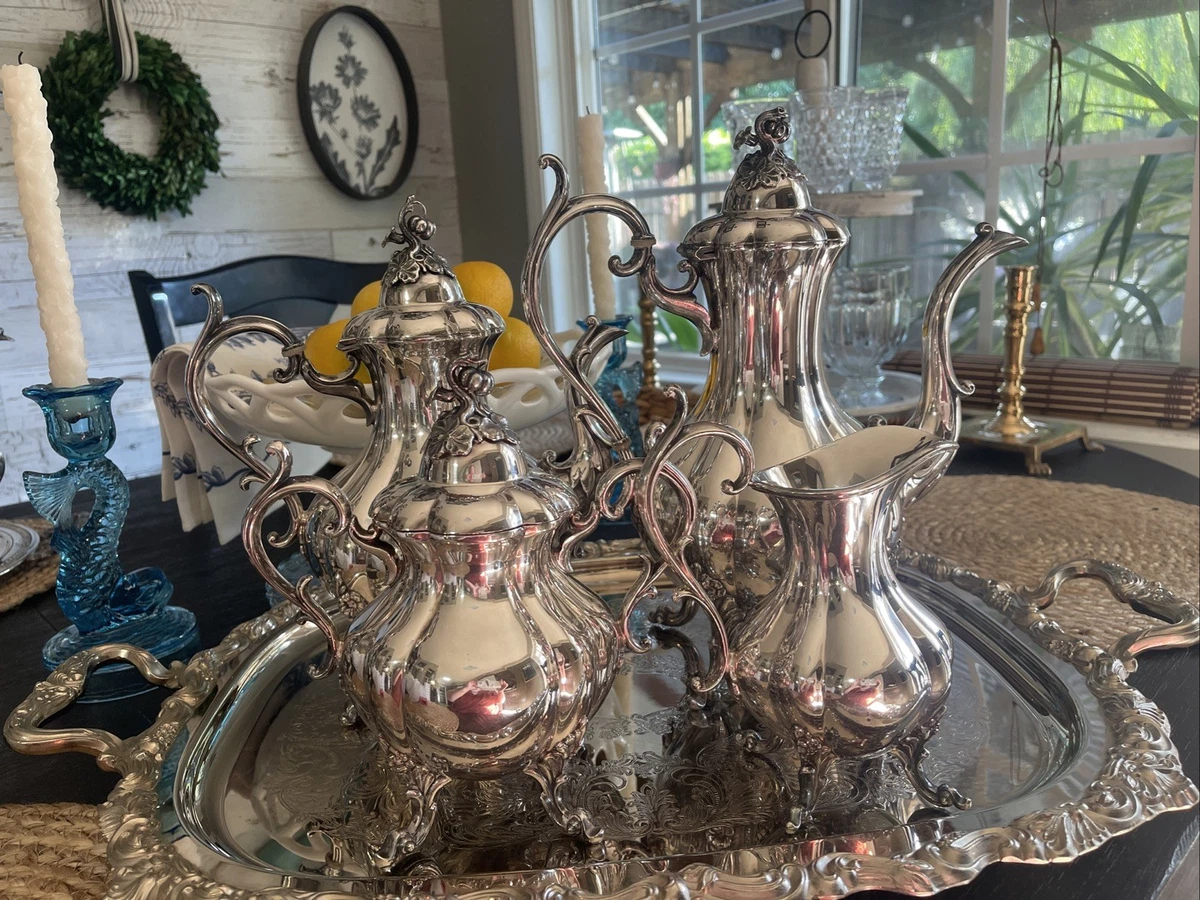 Reed & Barton Victorian Antique US Silver-Plated Teapots, Coffee
