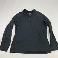 L.L.Bean Pullover Mens Medium Black Quarter Zip Performance Base Layer Athletic