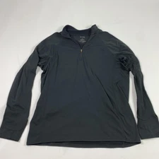 L.L.Bean Pullover Mens Medium Black Quarter Zip Performance Base Layer Athletic