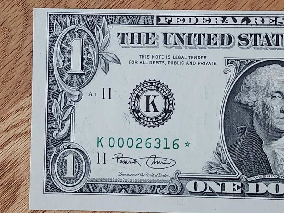 2003 $1 "STAR NOTE" DALLAS DISTRICT UNC/GEM K00026316* 000 START - Image 3 of 4