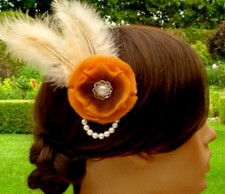 Elegant Hair Flower Hair Comb Headpiece Fully Handmade with Shell Seed Beads