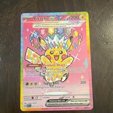 Pokemon Pikachu ex 277/217 Tera Secret rara carta olografica