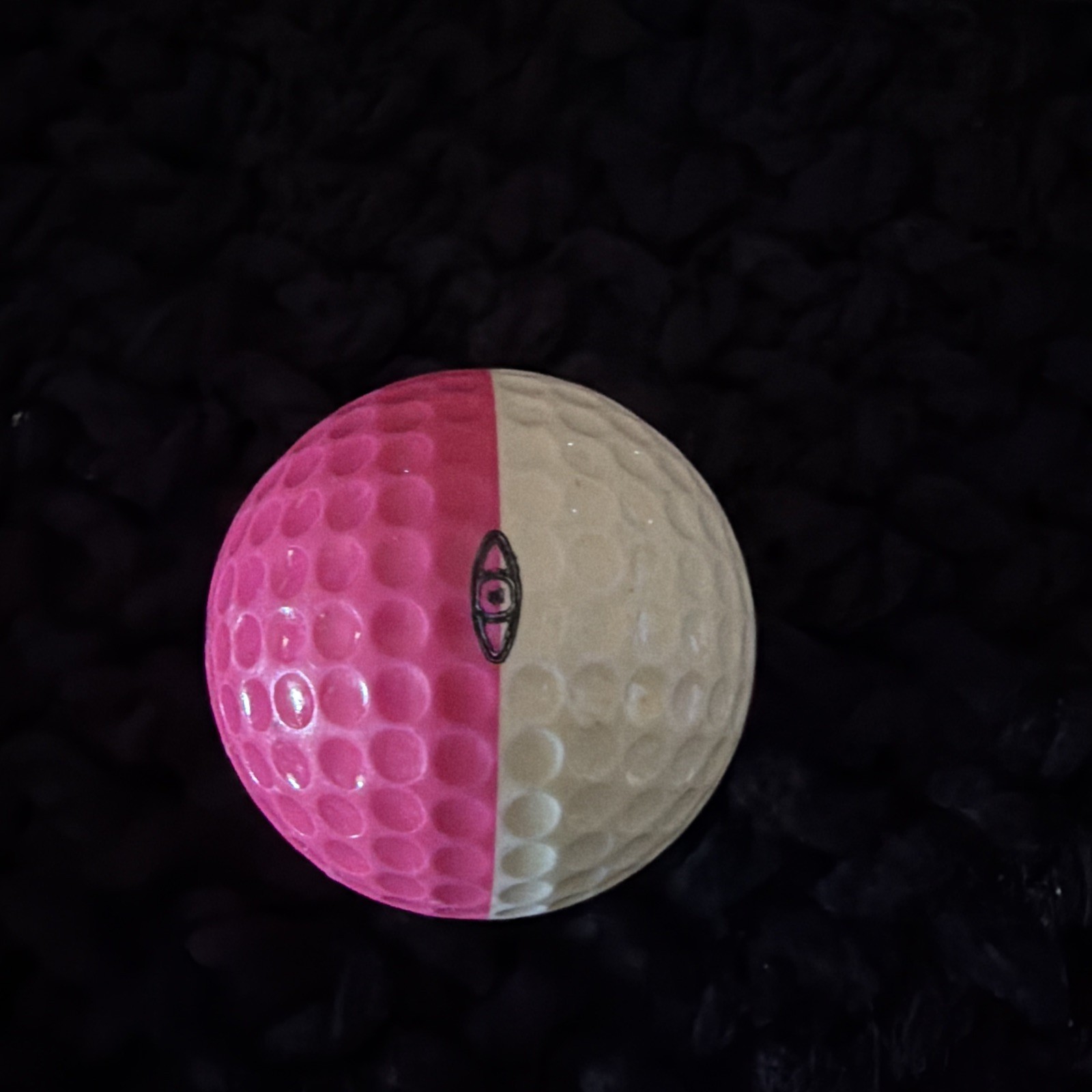 Pink And White Two Tone Ping 1 Vintage Golf Ball Eye Karsten