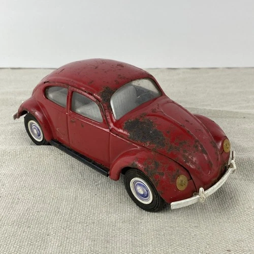 Vintage 1960's Pressed Metal Tonka Red Volkswagen Beetle Bug Car VW  #52680