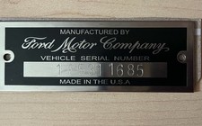 FORD SERIAL NUMBER DATA PLATE MODEL A/B TAG CAR OR TRUCK STAMPED w/ INFORMATION