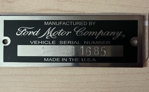 FORD SERIAL NUMBER DATA PLATE MODEL A/B TAG CAR OR TRUCK STAMPED w/ INFORMATION!