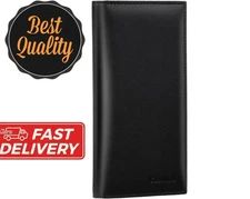 Premium Leather Checkbook Cover for Men Women Checkbook Holder Wallet RFID Block