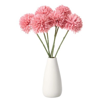 6 Stück Kunstblumen Kugel Chrysantheme Fake Bouquet Mama, dunkelrosa