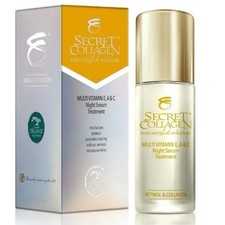 Secret Collagen Vitamin E A C Night Serum Retinol Firming Hydrating 1oz NEW