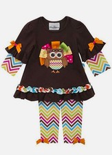Rare Editions Rare Editions Girls Chevron Ribbon Turkey Pant Set Size 6 BNWT