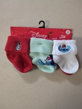 Disney Stitch Christmas Socks Baby Infant 6 Pack Holiday Theme New