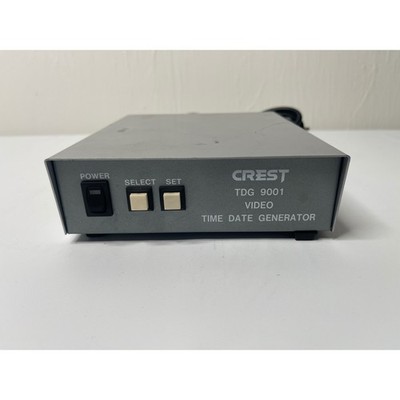 Crest Video Time Date Generator TDG 9001 Gray Good BNC CCTV Analog Overlay