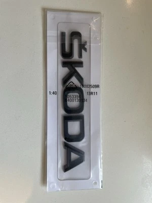 ŠKODA Black Skoda Name Badge, Gloss Black, Great Finish, Easy Fit.