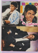 Pagina rivista originale firmata Michael Jackson (thriller) autografo