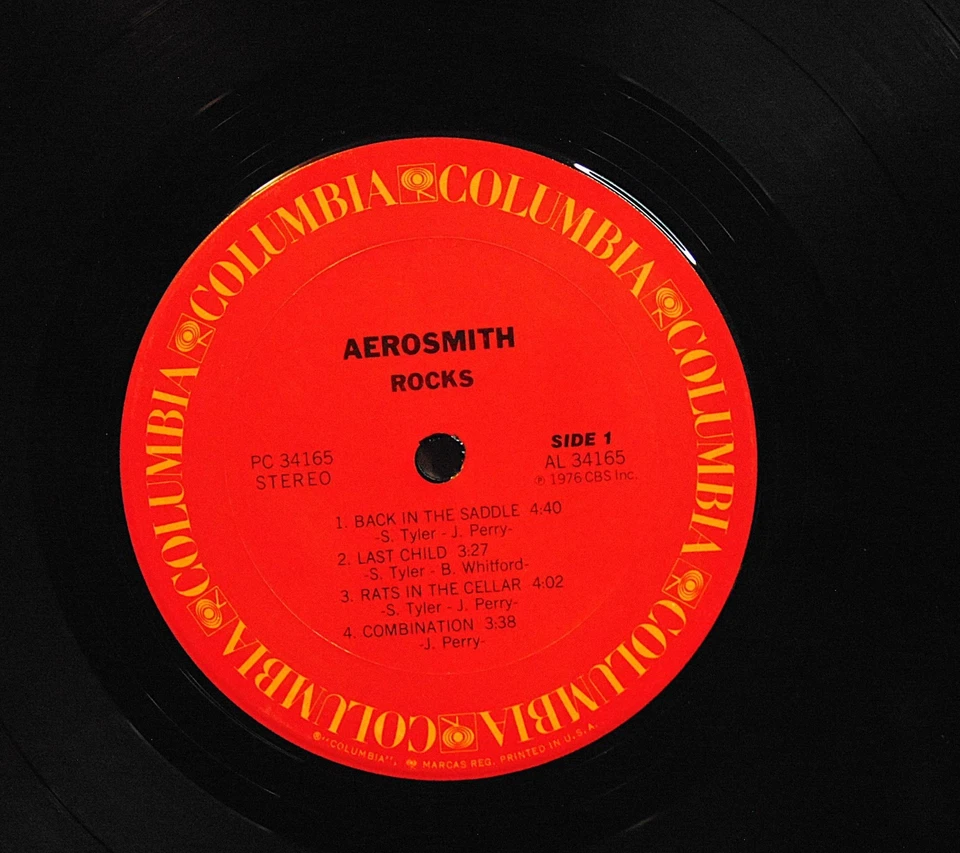 Aerosmith - Rocks - 1976 Columbia PC-34165 Hard Rock Vinyl LP Record Album - Image 4 of 4