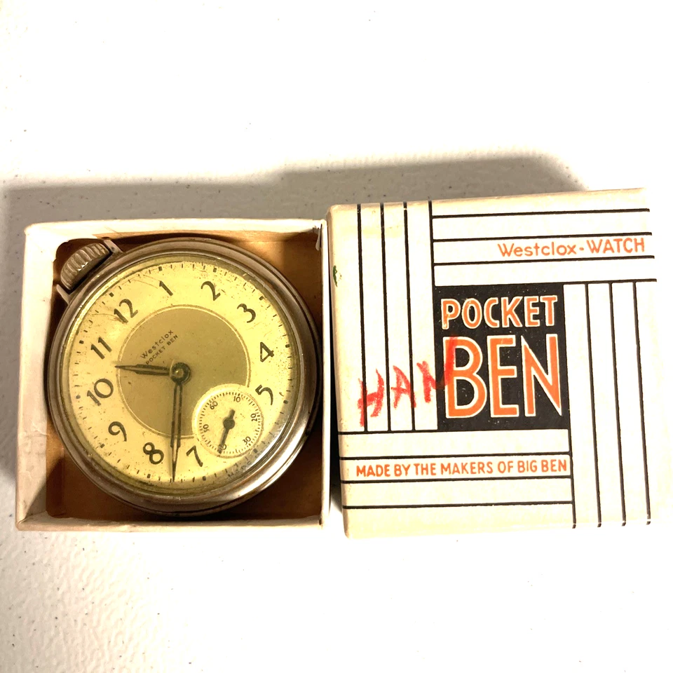 Vintage Westclox Pocket Ben Pocket Watch Running W/Box - Image 2 of 4
