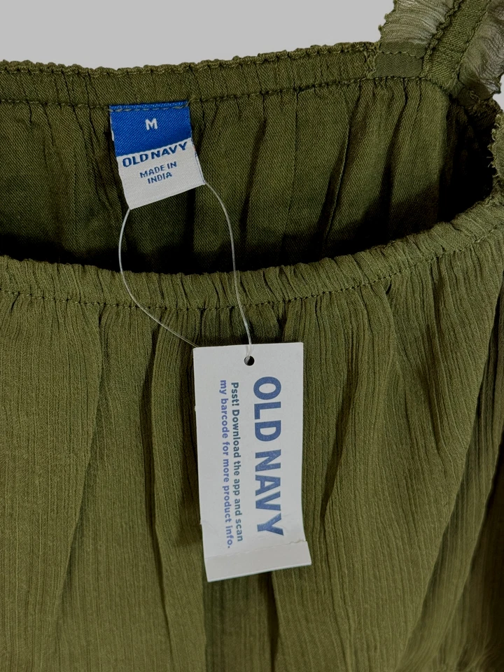 Old Navy womens tank top size M green babydoll forest fairy chiffon romantic NWT — 第 4/4 张图片