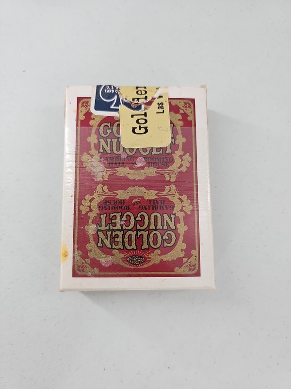 Golden Nugget Casino Red Playing Cards Complete Deck Gold Sticker Opened Vintage