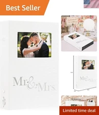 Wedding Photo Album 4x6 Large Capacity Linen Cover Slip In 300 Photos