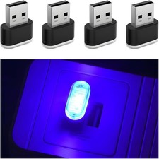 4PCS USB LED Car Interior Atmosphere Lamp, Portable Plug-in Mini Vehicle Night L