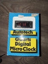 Vintage Autotech Quartz Digital Micro Clock NOS NIB Retro Car Dash LED 12V 80s