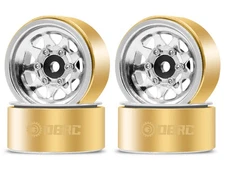OGRC 1.0 RC Beadlock Wheel Rims w/ Brass Rings for 1/18 TRX4M 1/24 SCX24 Silver