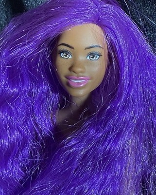 Purple Hair/Brown Eyes-Mattel-Articulated- Nude Barbie doll- #11