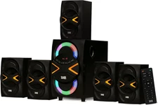 5.1 Speaker System 5.1-Channel with LED Lights and Bluetooth Home Theater Spe...