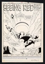 Original Art Justice League #9 (1987) Pg 1 Kevin Maguire/Al Gordon